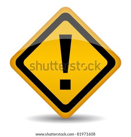 Vector warning sign with exclamation point, eps10 illustration