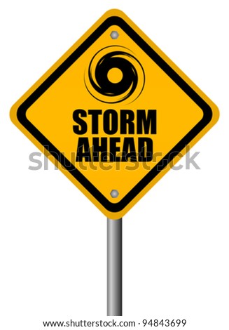 Storm warning sign, vector illustration