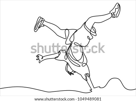 break dancer-continuous line drawing vector art