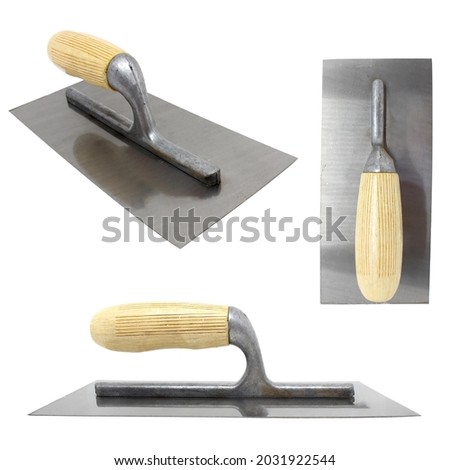Metallic Trowel for Plastering and mix or cement work isolated on white background Stock foto © 