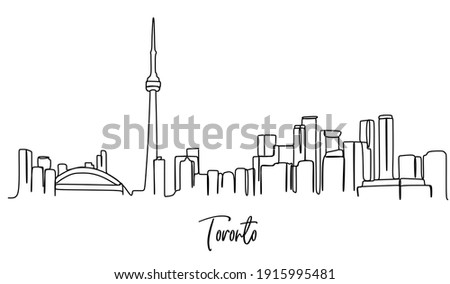 Toronto of Canada Skyline - Continuous one line drawing