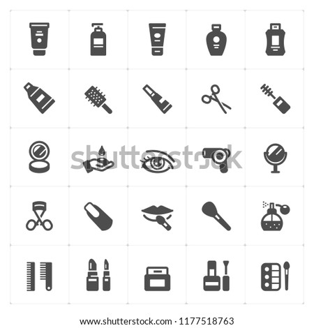 Icon set - Cosmetic filled icon style vector illustration on white background Zdjęcia stock © 