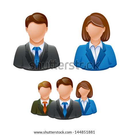 Business man and woman icon vector illustration