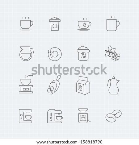 Coffee vector thin line symbol icon 