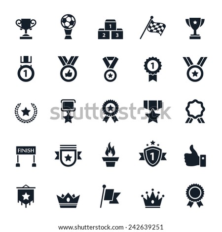 Award and Trophy icons Vector illustration