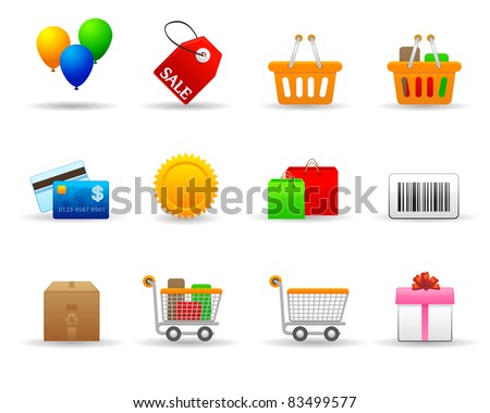 Business and Shopping color icon set.