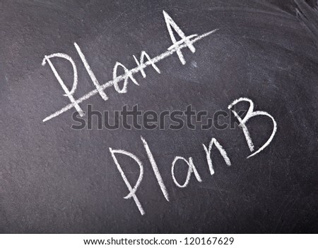 Crossing out Plan A and writing Plan B concept for change of plan
