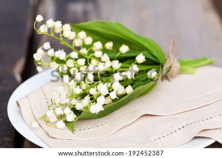 Bouquet of lily of the valley outdoor