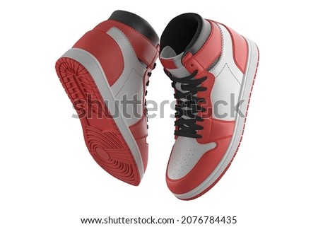 sports high-top sneakers 3d render ストックフォト © 
