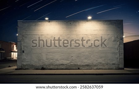 Image, Stock Photo star trail Wall (building)