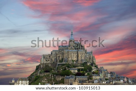 Mont Saint-Michel, Normandy, France--one of the most visited tourist sites in France. Designated as one of the first UNESCO World Heritage Sites in 1979