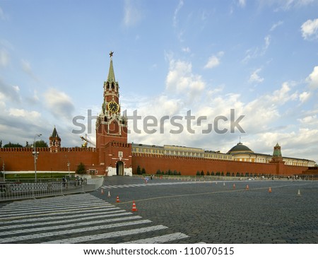 MOSCOW- AUGUST 04: Panorama of Red Square on August 04, 2012 in Moscow, Russia. Red Square was recognized as a UNESCO World Heritage Site in 1990.