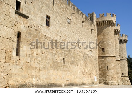 Rhodes Island, Greece, a symbol of Rhodes, of the famous Knights Grand Master Palace (also known as Castello) in the Medieval town of rhodes, a must-visit museum of Rhodes.