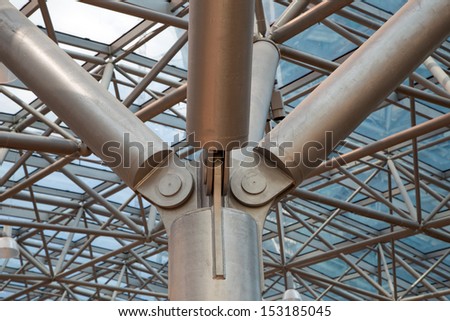 Metal column closeup