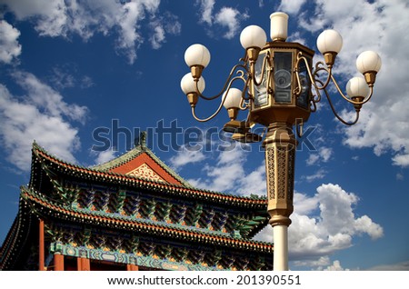 Zhengyangmen Gate (Qianmen). This famous gate is located at the south of Tiananmen Square in Beijing, China