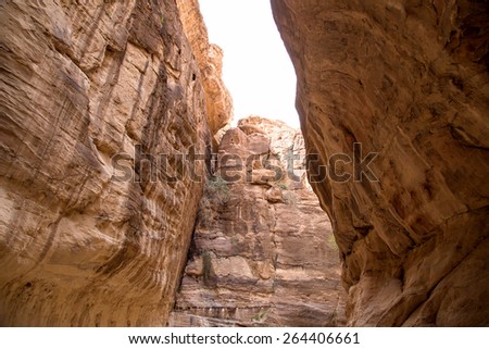 The 1.2km long path (Siq)  to the city of Petra, Jordan-- it is a symbol of Jordan, as well as Jordan\'s most-visited tourist attraction. Petra has been a UNESCO World Heritage Site since 1985