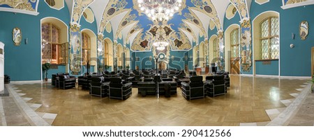MOSCOW, RUSSIA - JUNE, 23 2015: VIP-hall or a room of higher comfort at Kazansky railway terminal also known as Moscow Kazanskaya railway station