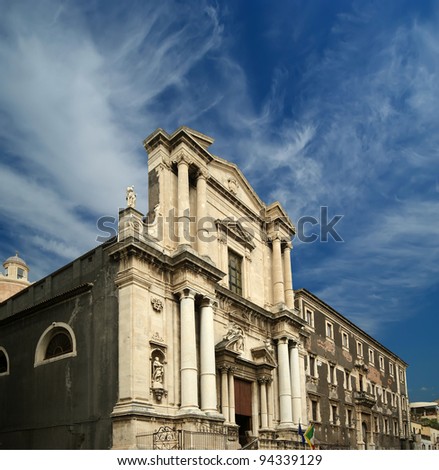 Catholic church of Catania. Sicily, southern Italy. Baroque architecture. Unesco world heritage site