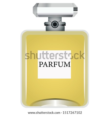 Perfume glass bottle on white background isolated vector illustration.