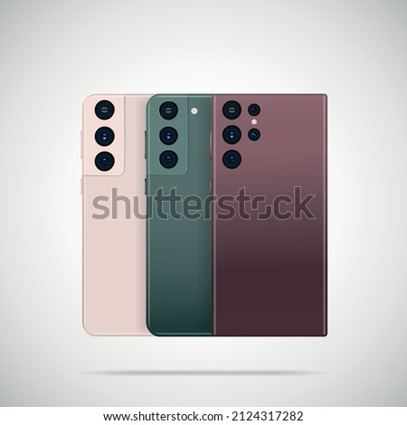 Realistic smartphone with back illustration. vector illustration.