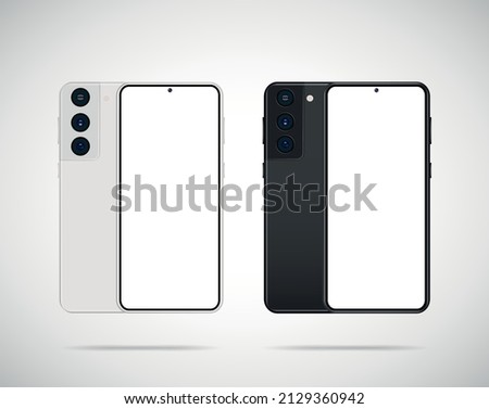 Realistic smartphone with back illustration. vector.