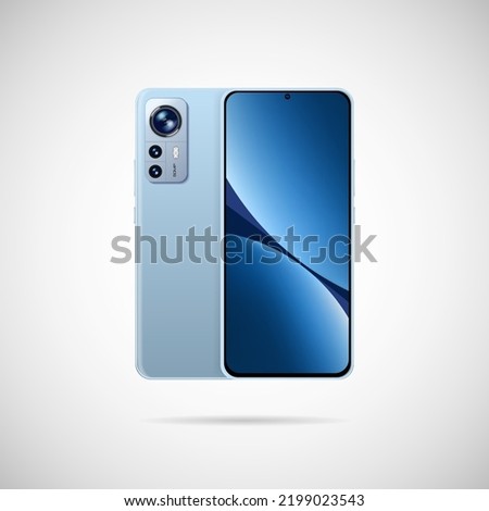 Realistic vector illustration. Smartphone on the front and back.