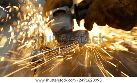 Similar – Image, Stock Photo Man Welding steel metal