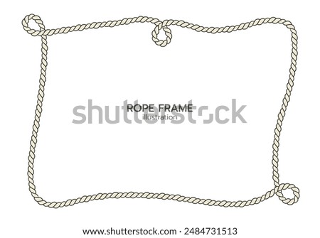 Rope border and frame. lasso twisted and crisscrossed until a rectangle.