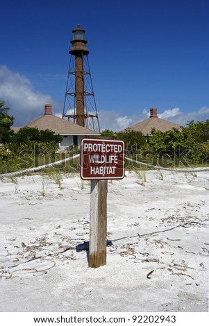 Wildlife Habitat Sign on Sanibel Island, Florida
