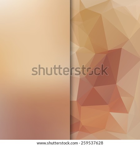 Banner design. Abstract template background with beige triangle shapes.