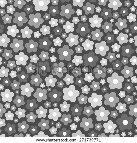 Ornamental Seamless pattern with flowers in greyscale, floral illustration in vintage style. textile design . Endless texture can be used for wallpaper, pattern fills, web page background, textures.
