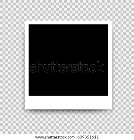 Vector Photo frame mockup design. White border on a transparent background