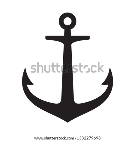 Anchor vector icon logo boat pirate helm Nautical maritime illustration symbol simple graphic