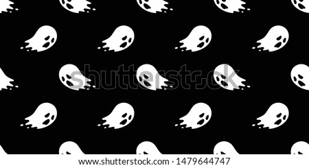 Ghost seamless pattern vector Halloween spooky repeat wallpaper scarf isolated tile background devil evil cartoon illustration doodle gift wrap paper design