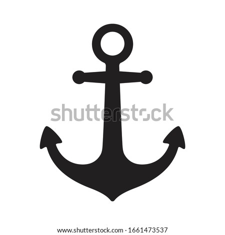 Anchor vector icon logo boat symbol pirate helm Nautical maritime simple illustration graphic doodle design