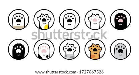 cat paw vector dog icon footprint kitten calico logo dog symbol cartoon character sign illustration doodle design