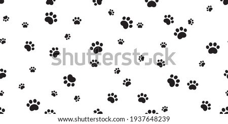 dog paw seamless pattern cat footprint bear vector french bulldog cartoon scarf tile background repeat wallpaper doodle illustration design