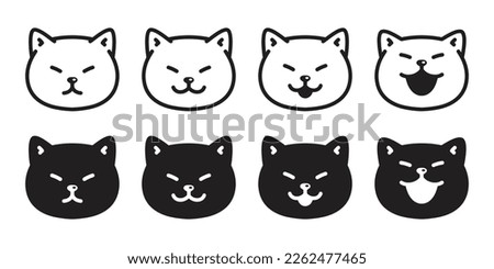 cat vector kitten face smile breed calico icon logo symbol cartoon character doodle illustration design isolated