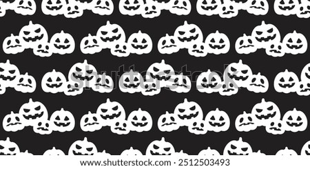 pumpkin seamless pattern halloween vector jack o lantern doodle cartoon character gift wrapping paper tile background repeat wallpaper scarf isolated