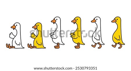 duck vector icon goose sitting walking cartoon logo character rubber duck bird chicken symbol doodle isolated illustration design