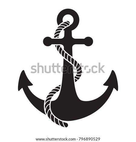 Anchor vector icon logo Nautical maritime sea ocean boat illustration symbol