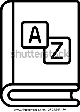 Dictionary vector icon. Can be used for printing, mobile and web applications.