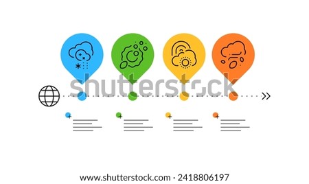 Four seasons. Timeline with seasons change. Infographic element, flat graphics. Vector file.