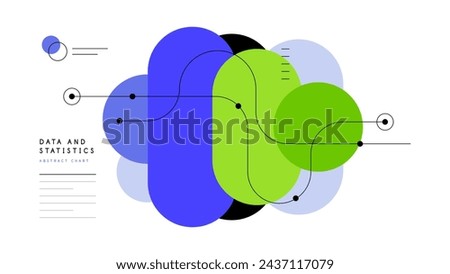 Rounder bars and timelines chart. Abstract scheme, infographic element, presentation slide template. Minimalist flat graphics. Vector file.