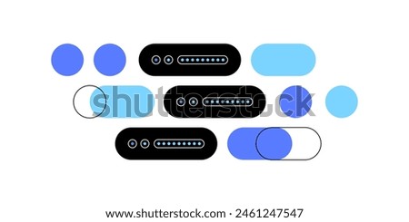 Big data, server and data units. Abstract flat illustration. Web banner, infographic element. Vector file.