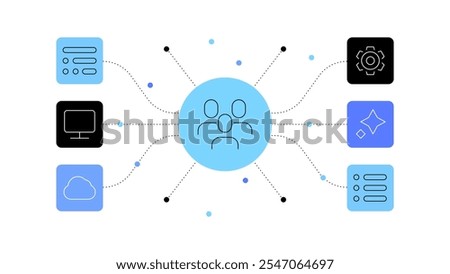 People and information technologies.  Abstract chart, scheme. Infographic element. Vector file.