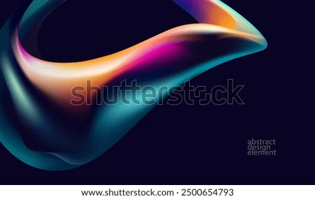 Abstract background of fluid iridescent shape. Elegant vector wallpaper.