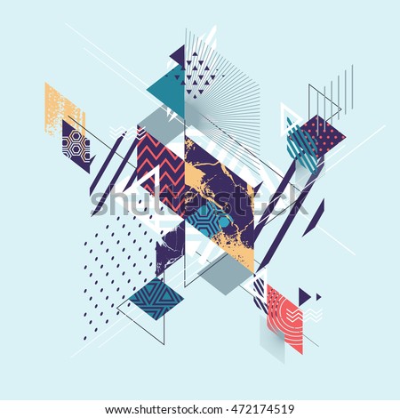 Abstract Vector Background Design with Colorful Stripes Perspective ...