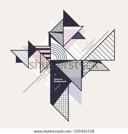 Abstract geometric composition with decorative triangles