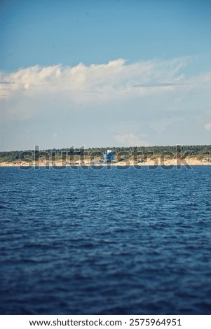 Similar – Image, Stock Photo Picturesque view of sandy beach at sunset